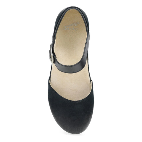 Mae Black Burnished Suede