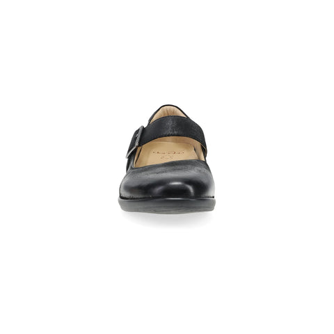 Collette Wide Black Burnished Nubuck