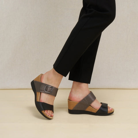 Shannon Pewter/Taupe Leather