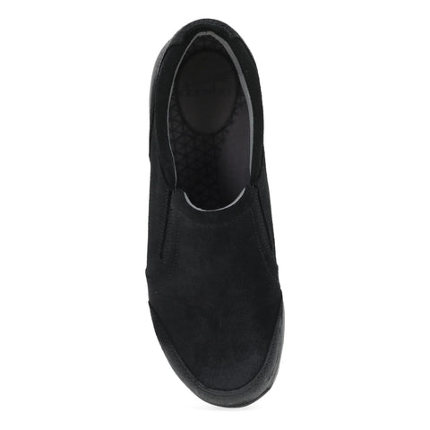 Pippy Wide Black Waterproof Burnished Suede